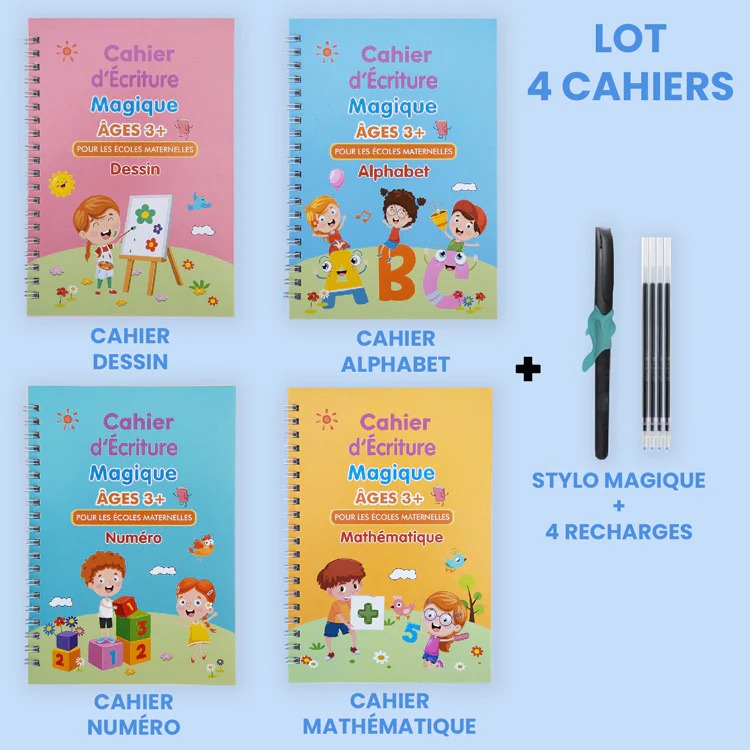 Cahier d’Écriture Magique – Apprentissage Ludique & Réutilisable